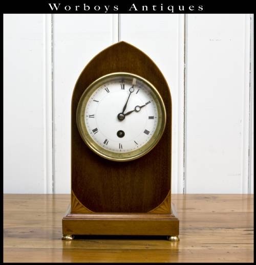 Edwardian Lancet Top Mantel Clock